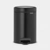 Balde pedal 3L Brabantia Tampa Silenciosa Preto Mate