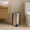 Brushed Stainless Steel Pedal Bin with Soft-Close Lid 5L for Hotel