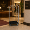 Carro Porta-Bagagem Hotel Cromado Cubo Versão Compacta