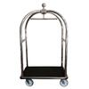 Chrome Baggage Cart with Black Carpet