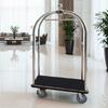 Chrome Baggage Cart with Black Carpet