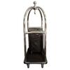 Chrome Baggage Cart with Black Carpet