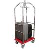 Carro Bagagem Hotel Cromado 79X59X189 Tapete Vermelho