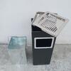 Papelera Cenicero 13L Acero Inoxidable Negro
