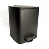 Papelera Cuadrado Negro 6L Cierre Suave