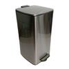 30L Square Pedal Bin with Soft Close Brushed Stainless Steel