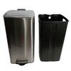 30L Square Pedal Bin with Soft Close Brushed Stainless Steel