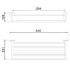 Prateleira Com Toalheiro Inox Escovado 655 mm