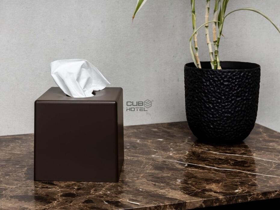 Brown ABS Cube Tissue Dispenser