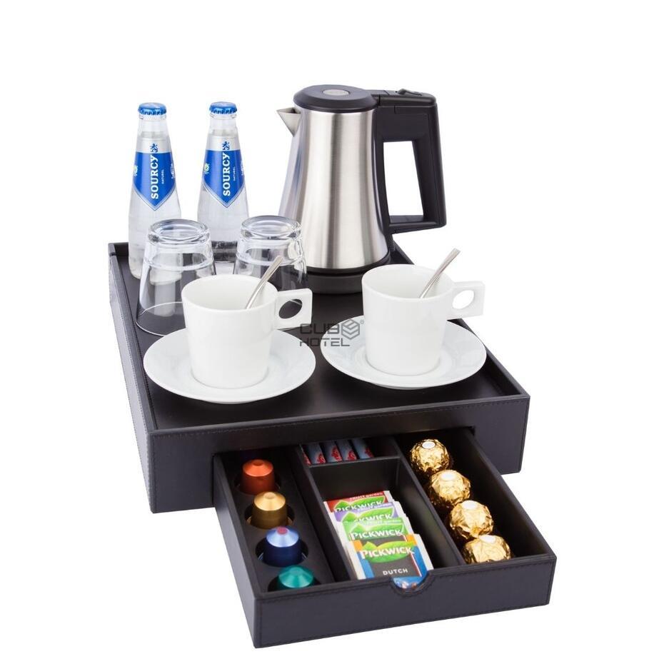 Tabuleiro Hotel Space pele sintética + Chaleira Star