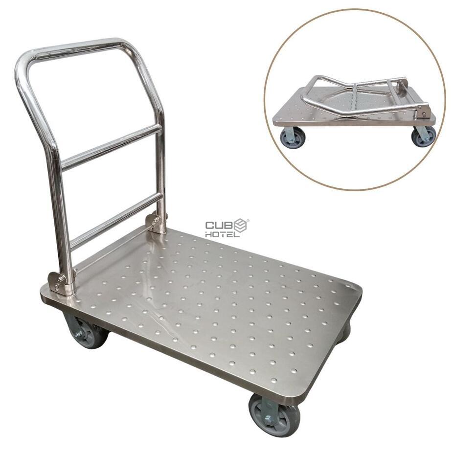 Folding Stainless Steel Hotel Goods Trolley