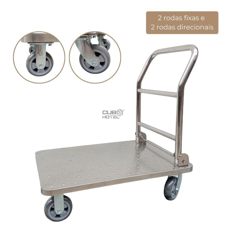 Folding Stainless Steel Hotel Goods Trolley