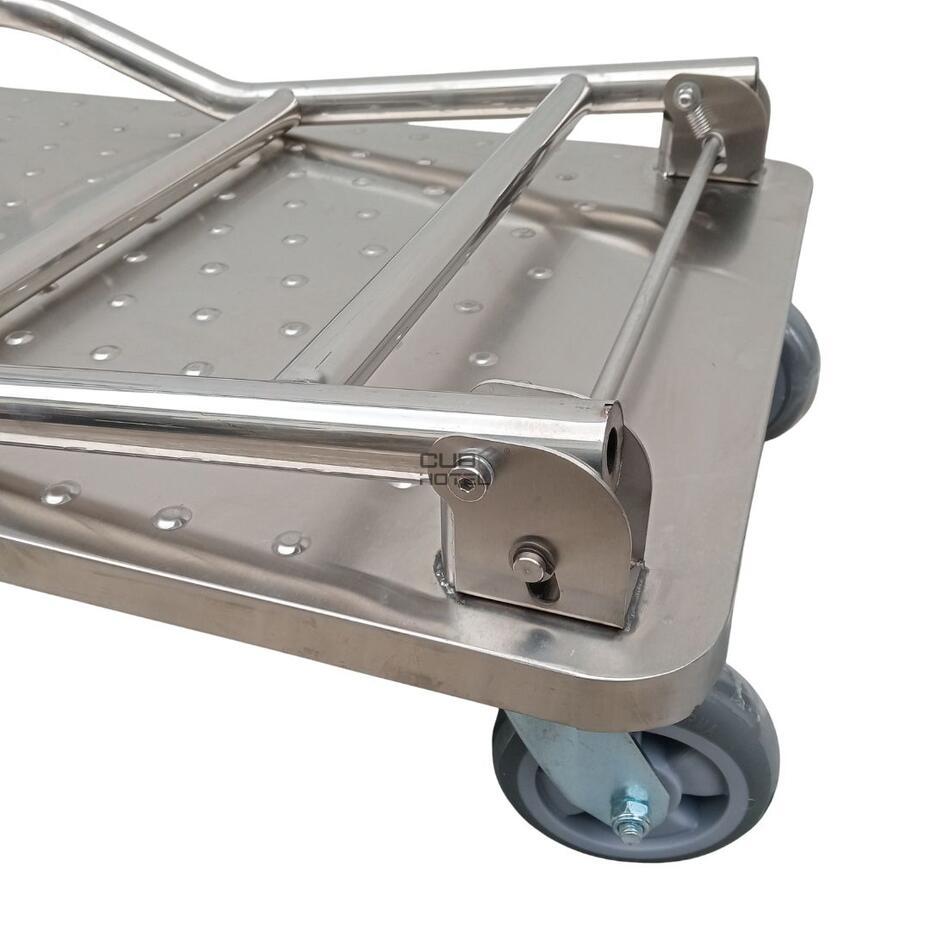 Folding Stainless Steel Hotel Goods Trolley