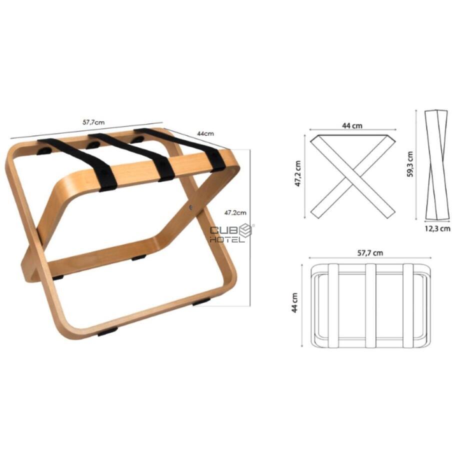 Suporte Malas de Madeira Faia Wenge Preto