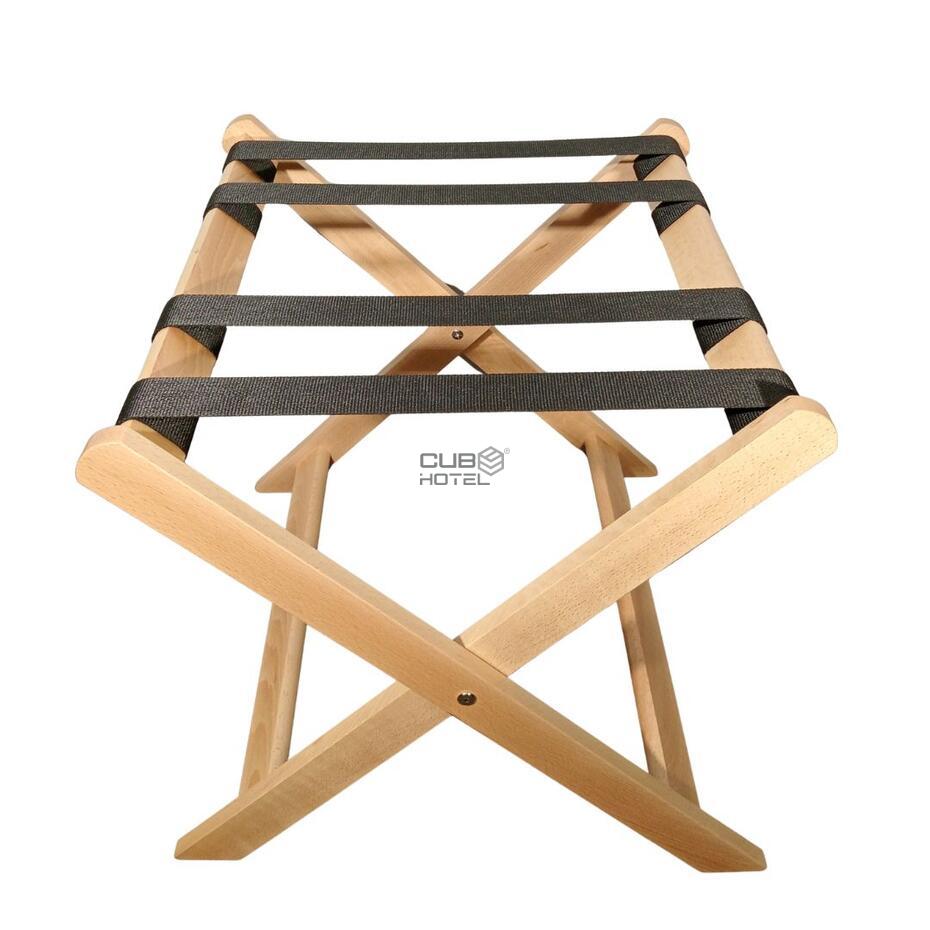 Suporte Mala Madeira Dobrável para Hotel