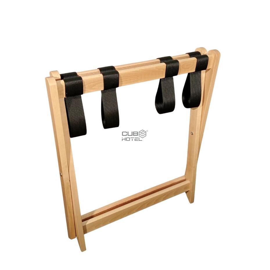 Suporte Mala Madeira Dobrável para Hotel
