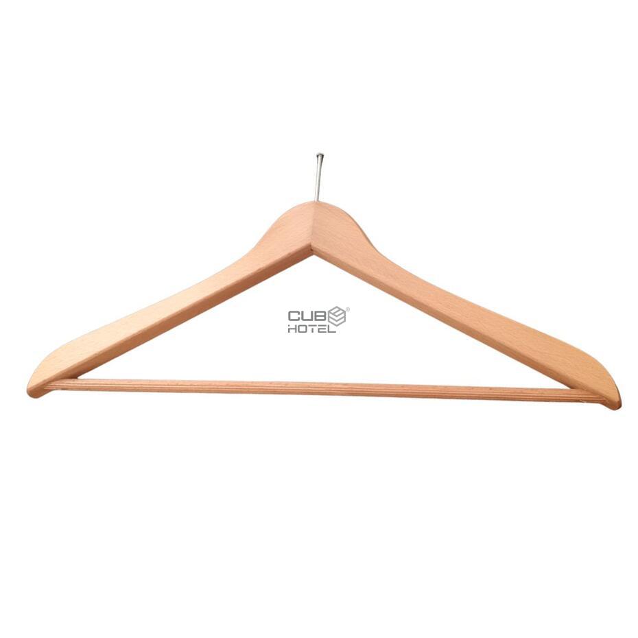 100 cabides madeira natural com gancho anti-roubo 17 mm