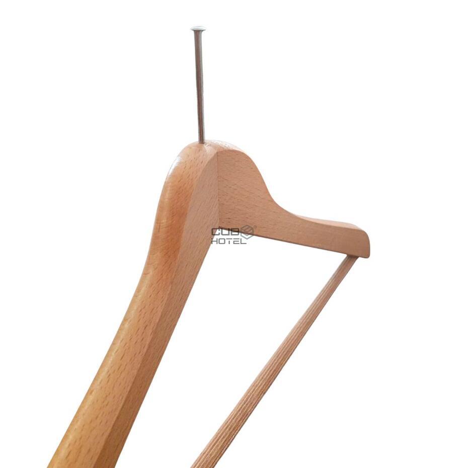 100 cabides madeira natural com gancho anti-roubo 17 mm