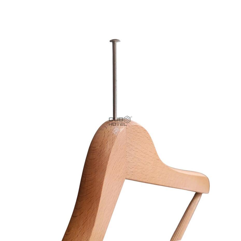 100 cabides madeira natural com gancho anti-roubo 17 mm