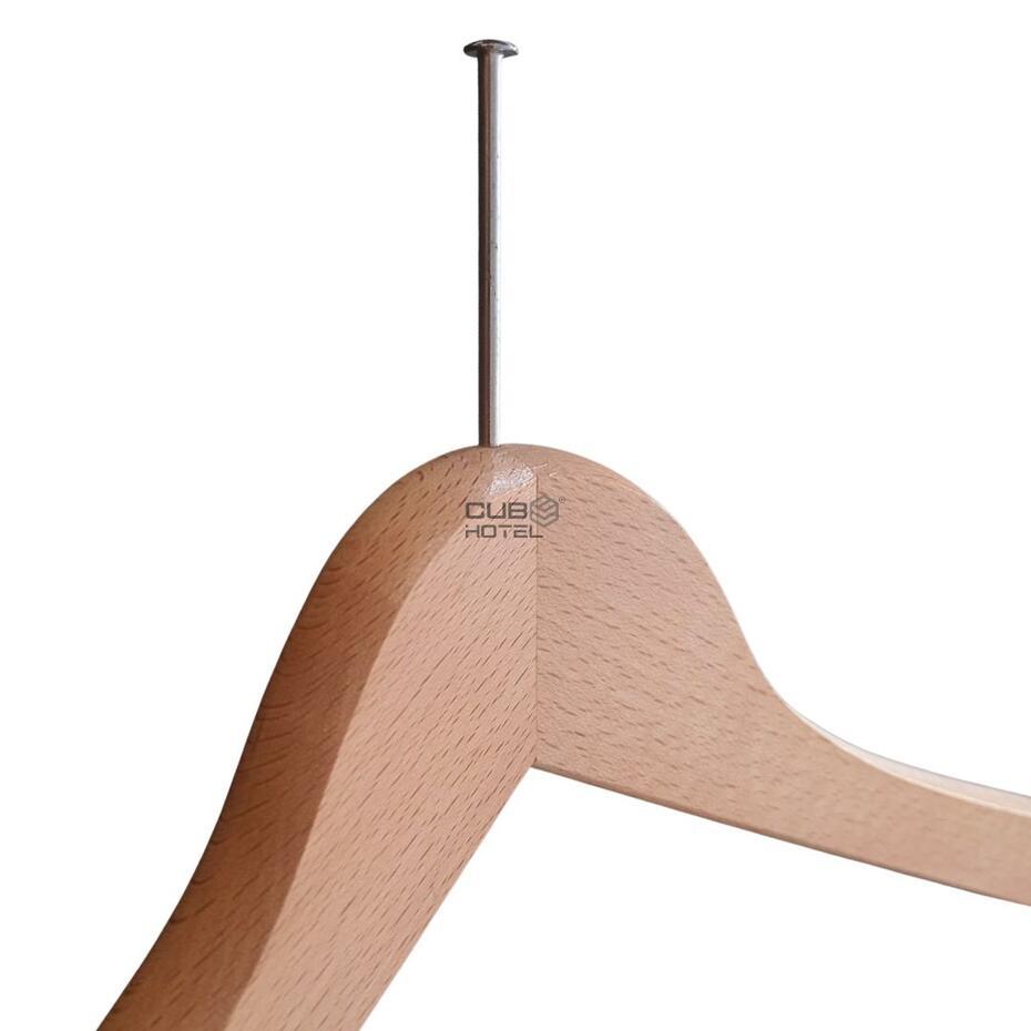 100 cabides madeira natural com gancho anti-roubo 17 mm