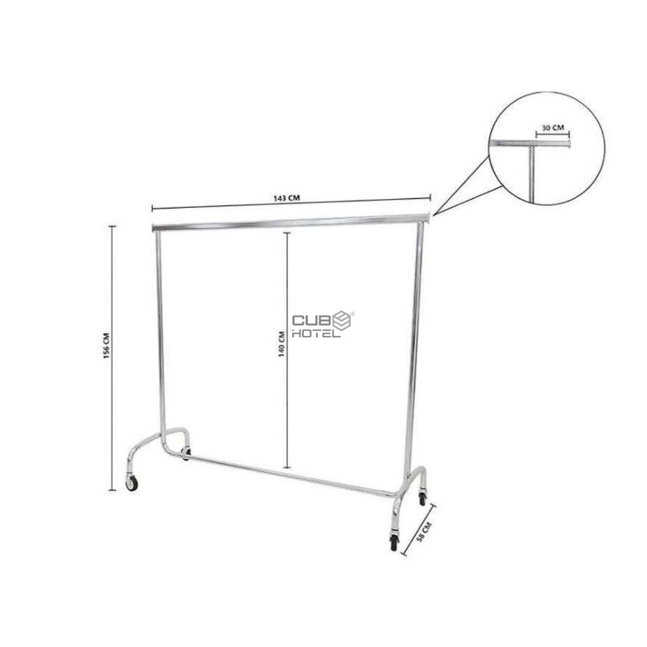Charriot/Bengaleiro Metálico Extensivel Cromado