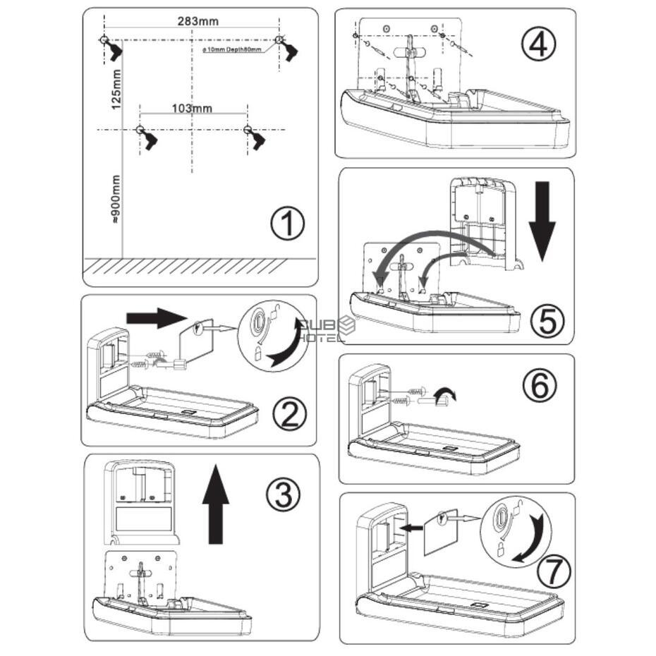 Fraldário Parede Vertical Antibacteriano