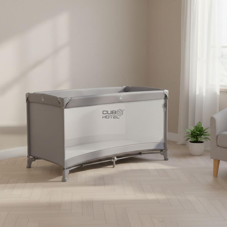 Berço Portátil de Viagem para Hotel Cinzento