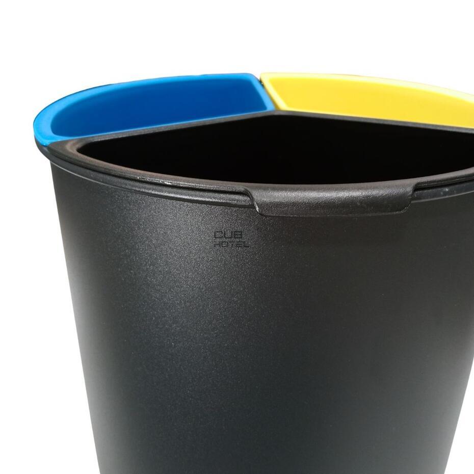 Balde Hotel Reciclagem Preto com Separadores 3x4.5L