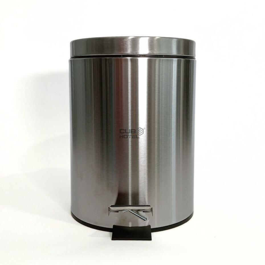 Brushed Stainless Steel Pedal Bin with Soft-Close Lid 5L for Hotel