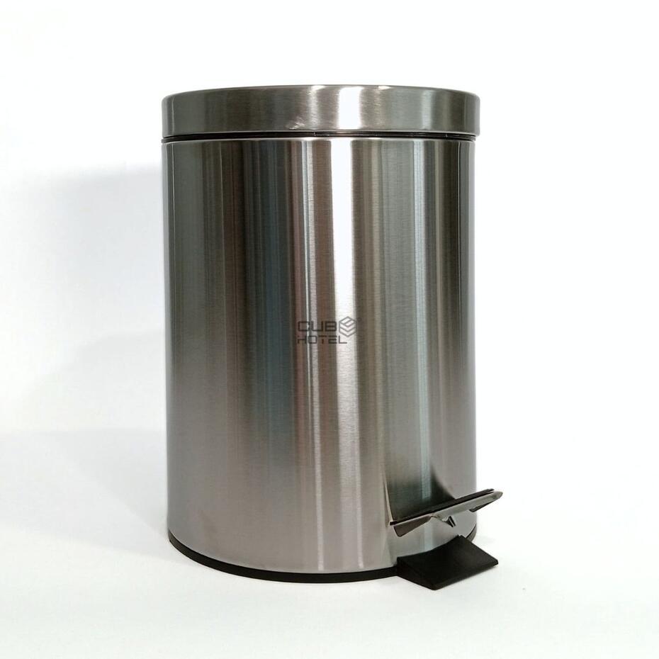 Brushed Stainless Steel Pedal Bin with Soft-Close Lid 5L for Hotel