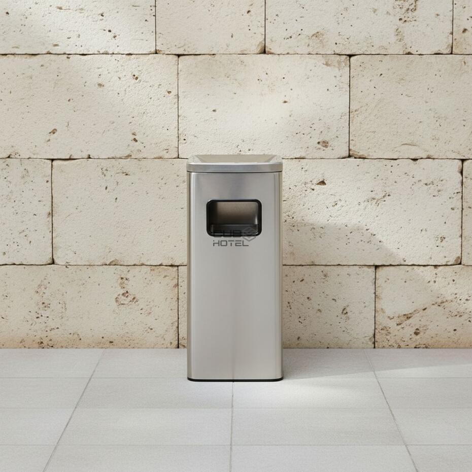 Cinzeiro Papeleira Aço Inox 30L Acabamento Anti-Dedadas