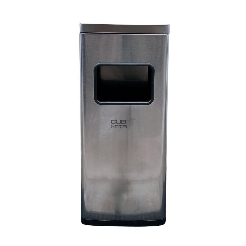 Cinzeiro Papeleira Aço Inox 30L Acabamento Anti-Dedadas