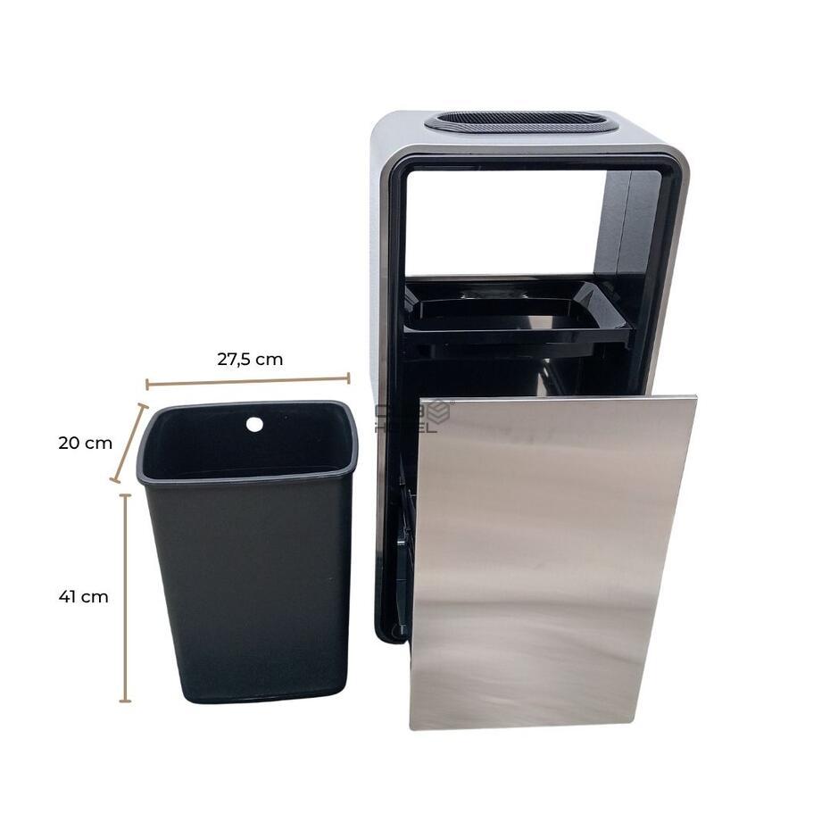 Cinzeiro Papeleira Aço Inox Escovado