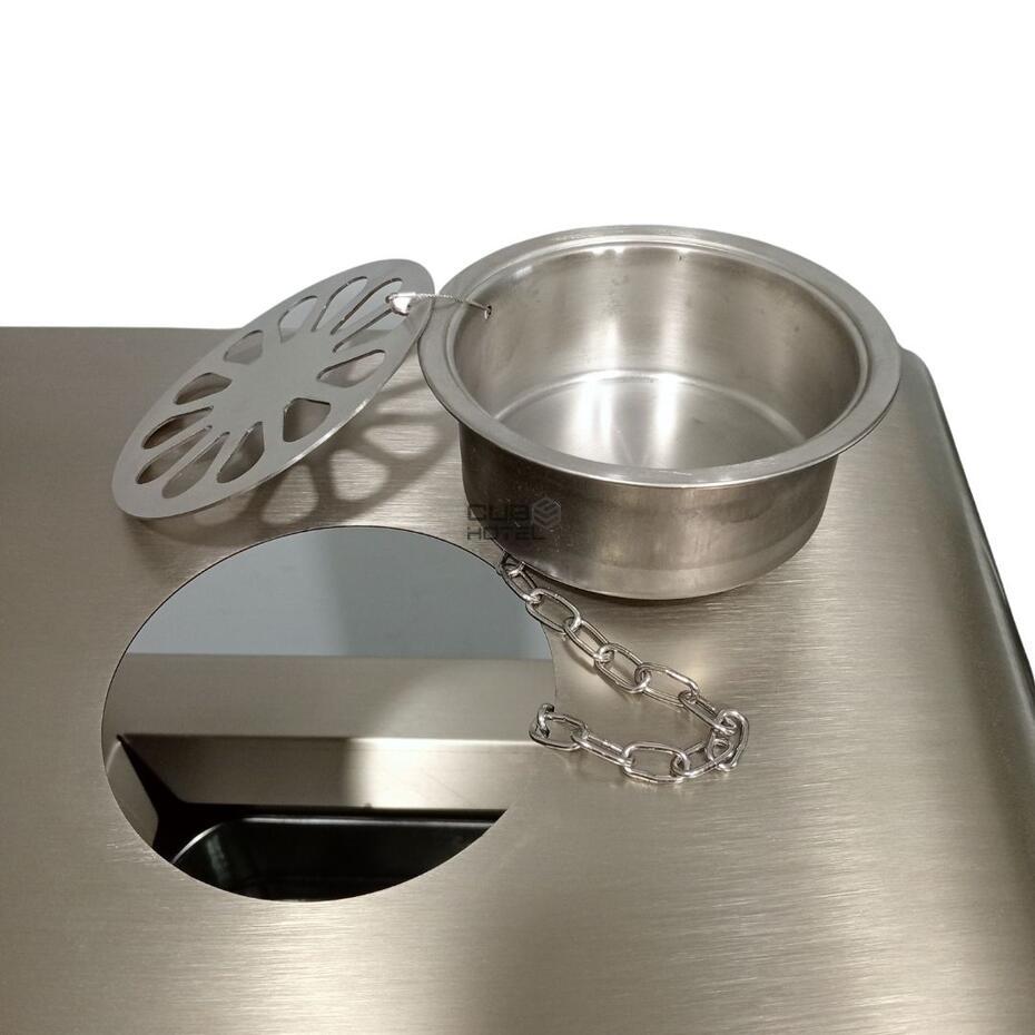 Ecoponto Cinzeiro Aço Inox Efeito Madeira