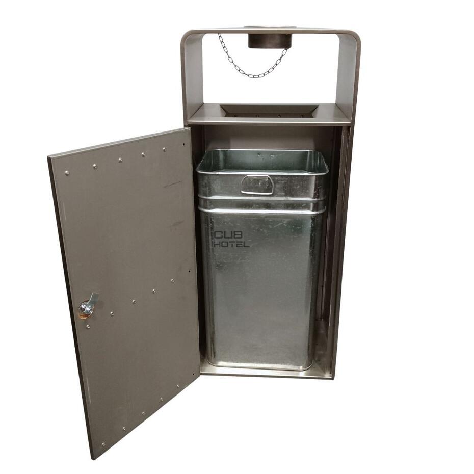 Ecoponto Cinzeiro Aço Inox Efeito Madeira