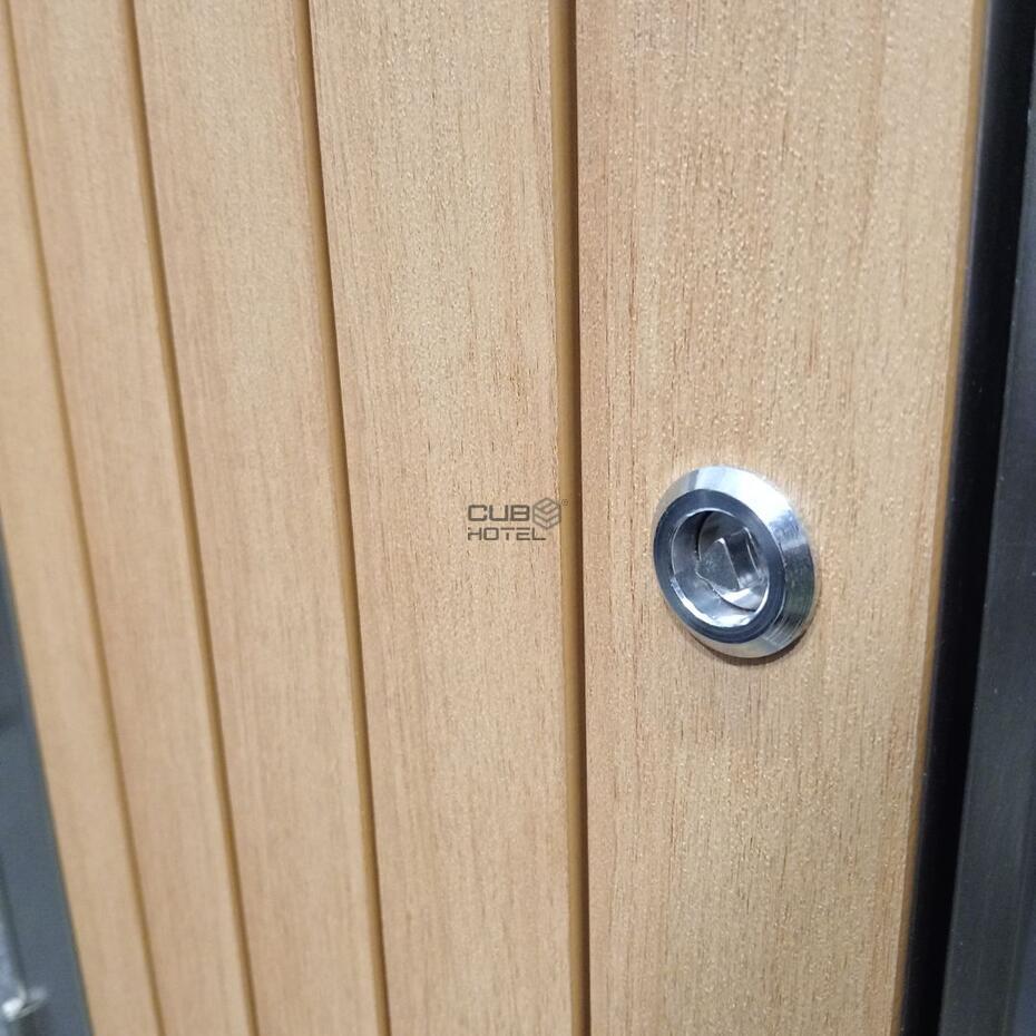 Papelera Cenicero de Acero Inoxidable con Efecto Madera