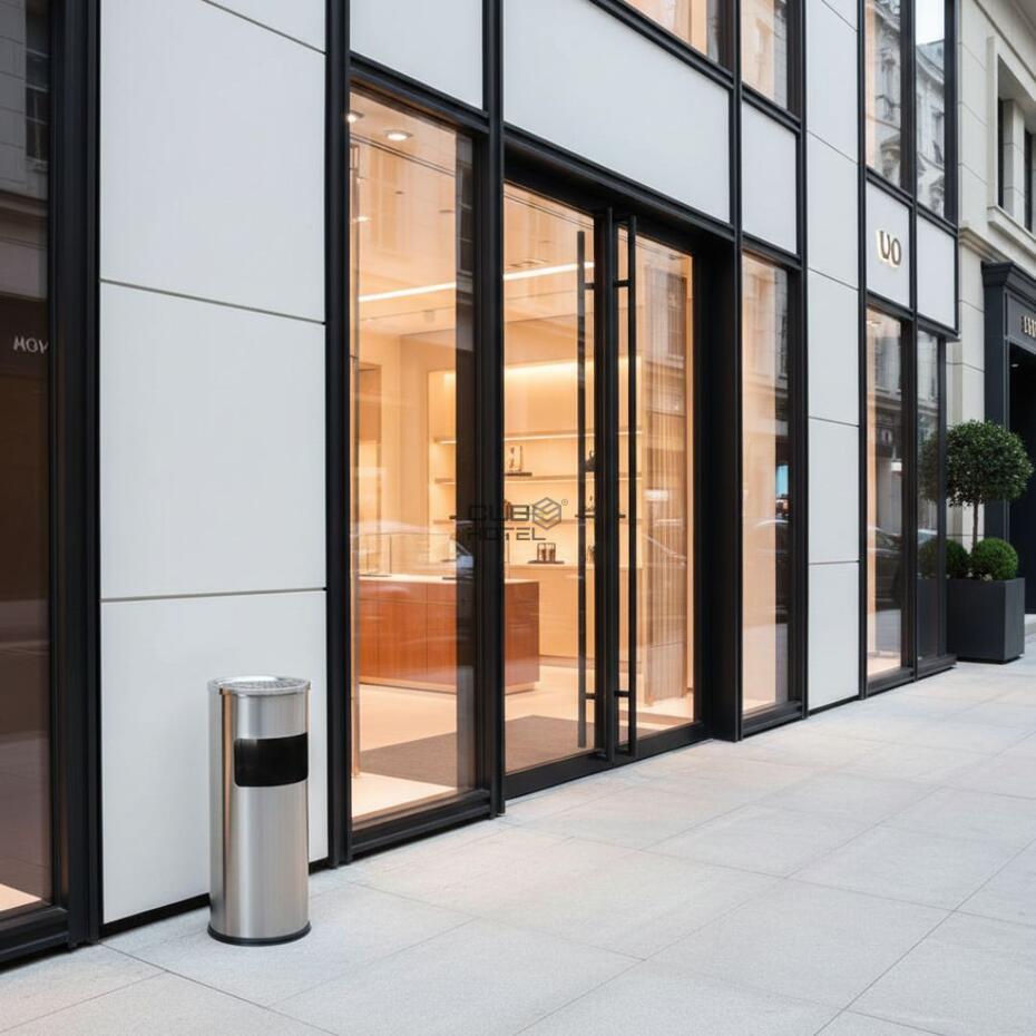 Papelera Cenicero de Acero Inox 10L