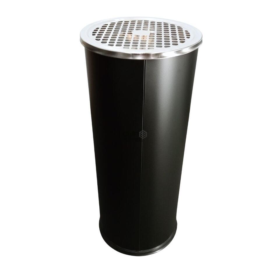 Papelera Cenicero de Acero Pintado Negro 10L