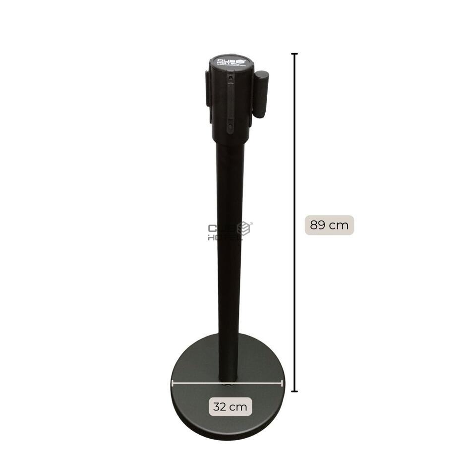 Poste Gestor de Filas Preto com Fita Preta