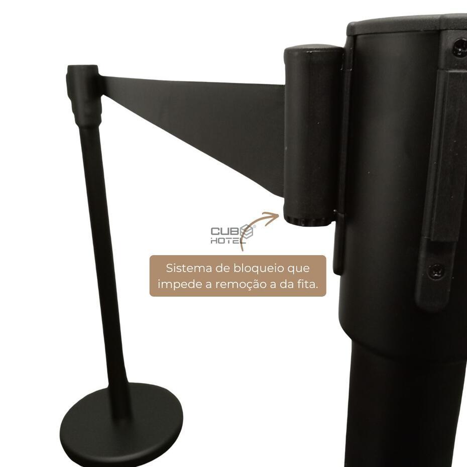 Poste Gestor de Filas Preto com Fita Preta