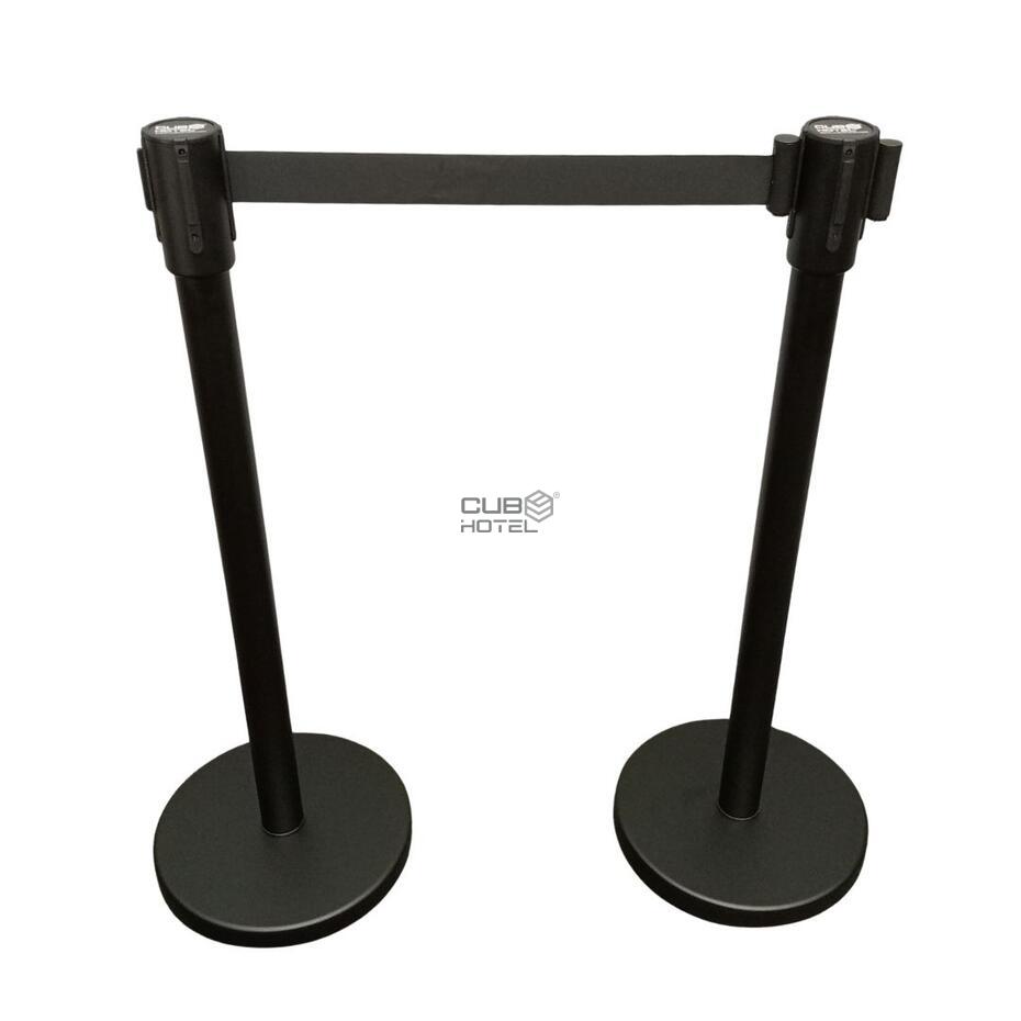 Poste Gestor de Filas Preto com Fita Preta