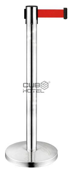 Poste Separador Acero Inox Cinta Roja Extensible