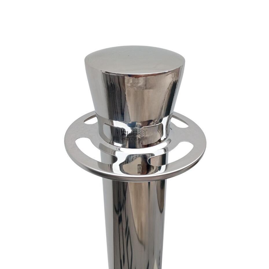 Poste Gestor de Filas de Acero Inoxidable Brillante