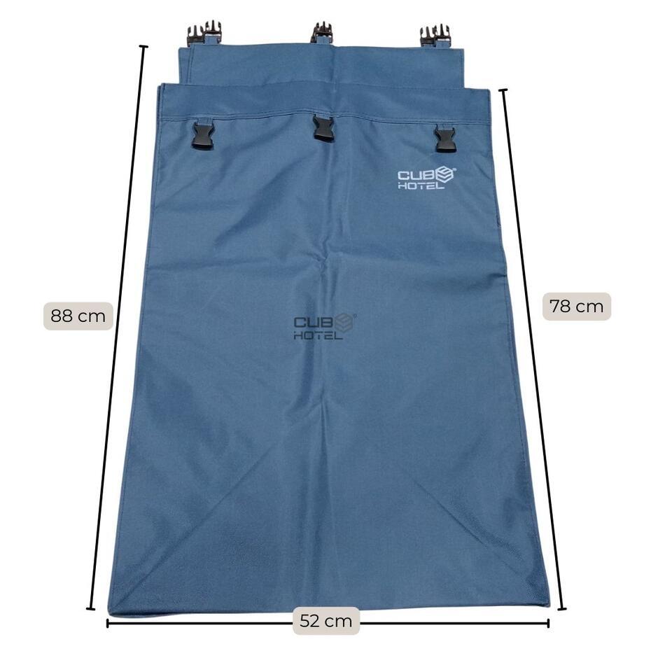 Saco de Lona Azul para Carro de Lavandería Cuadrado 200L