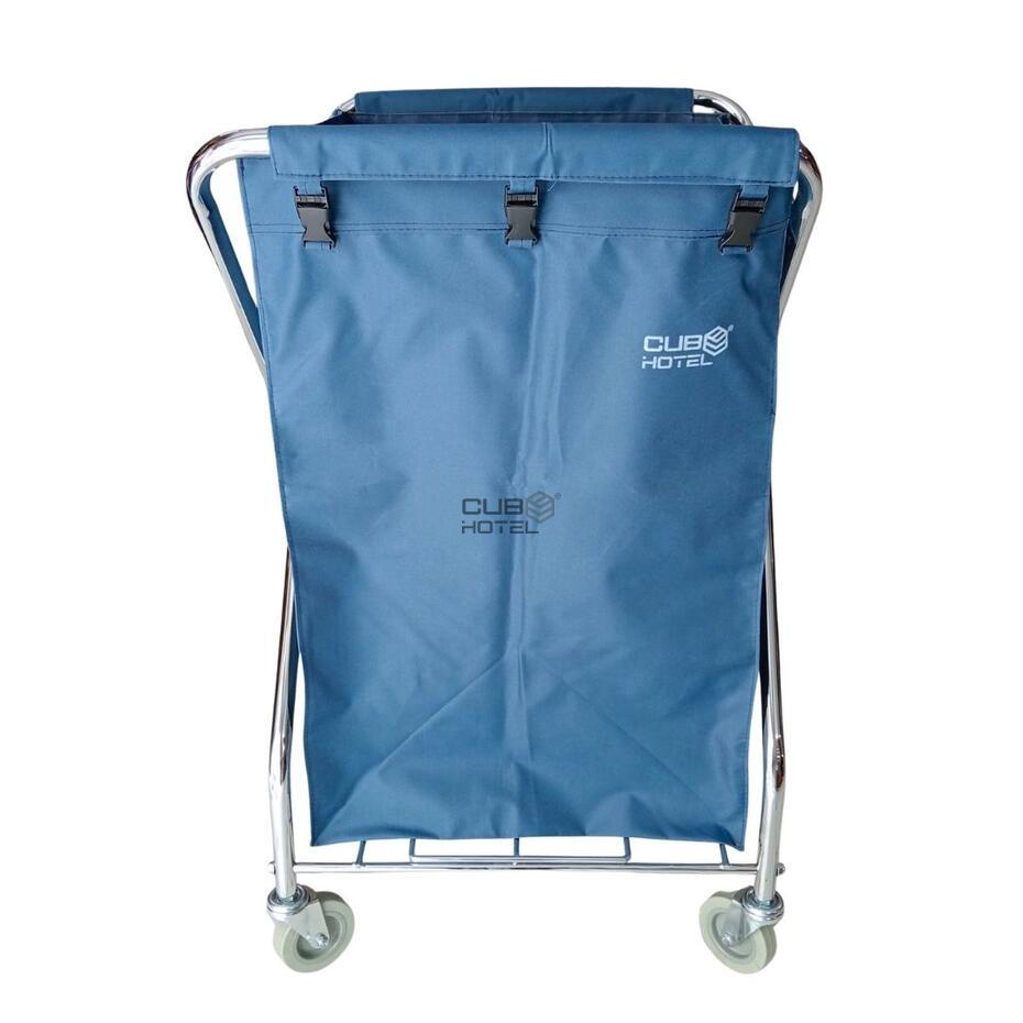 Saco de Lona Azul para Carro de Lavandería Cuadrado 200L