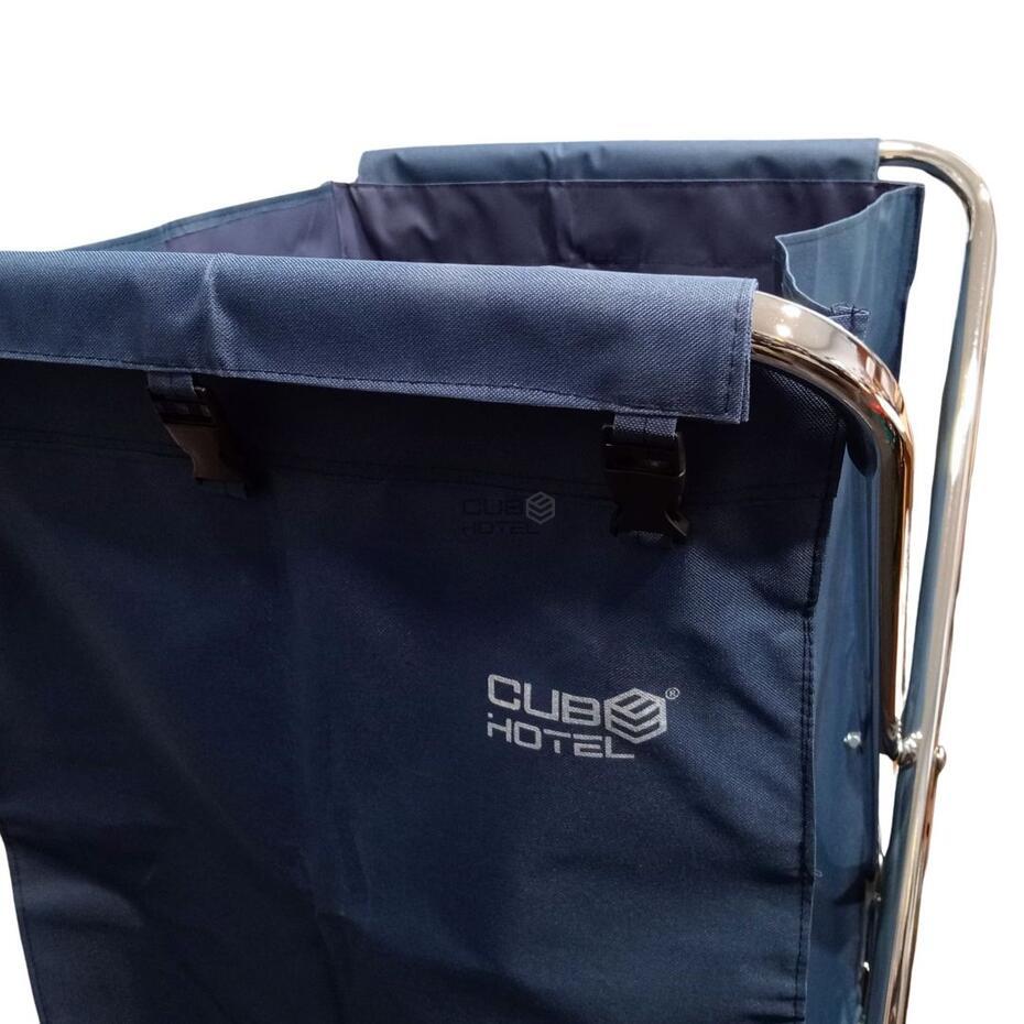 Saco de Lona Azul para Carro de Lavandería Cuadrado 200L