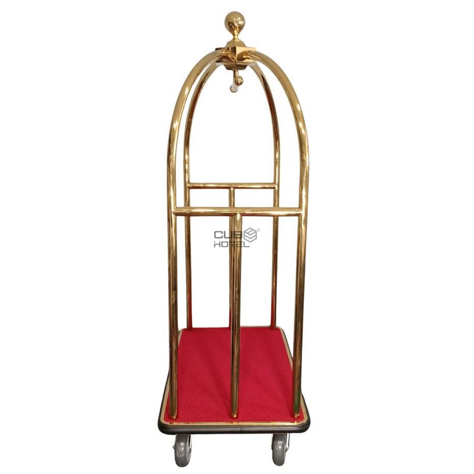 Luggage Cart With Dome Gold Brass