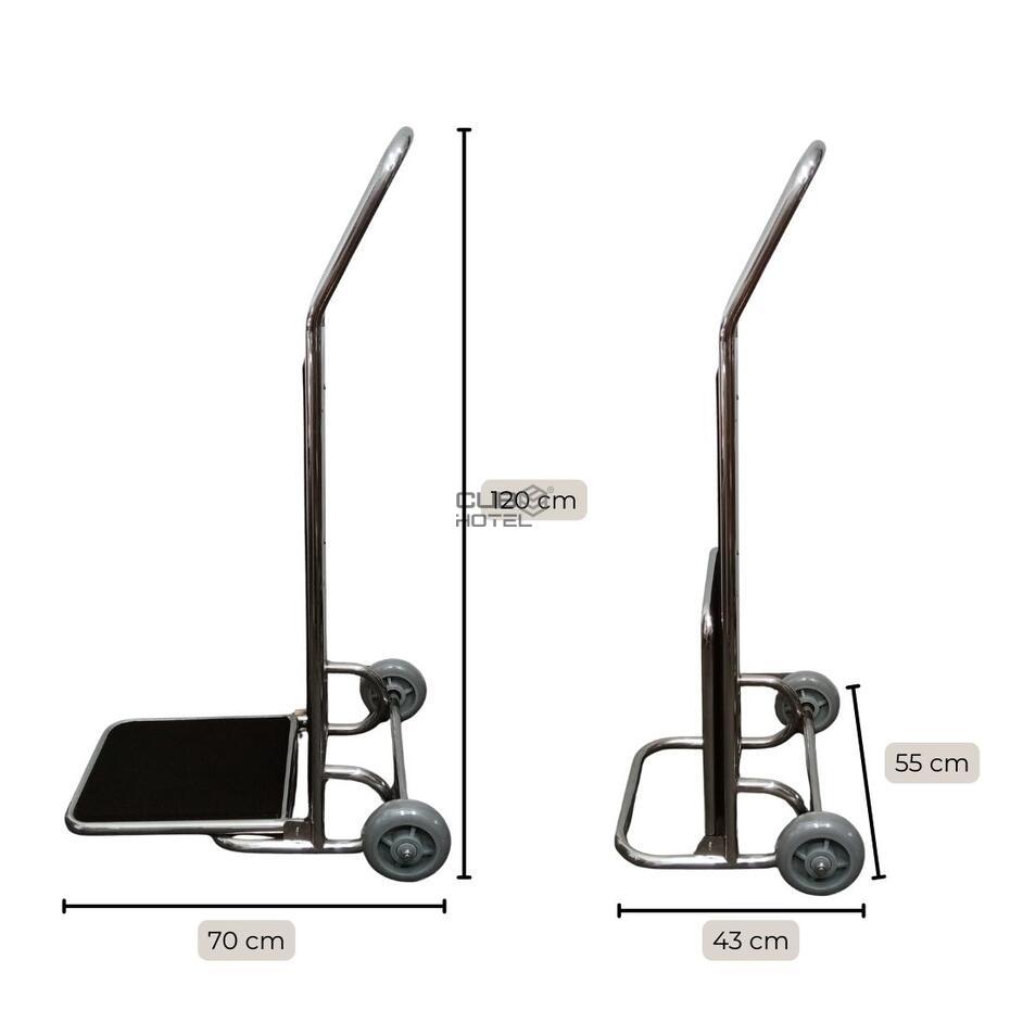 Foldable 2-Wheel Luggage Cart Black Carpet