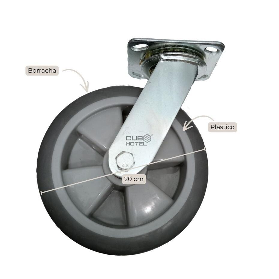 Roda Direcional para Carro de Bagagem 20 cm