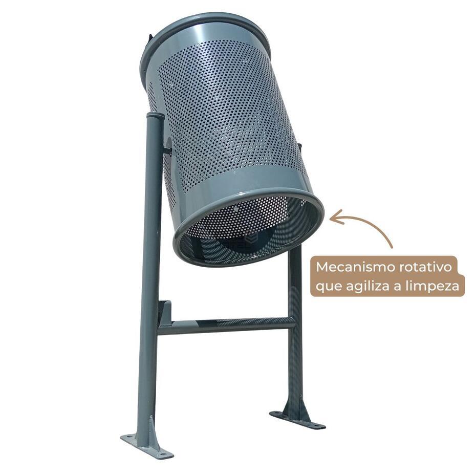 Papelera Exterior 60L Acero Inox